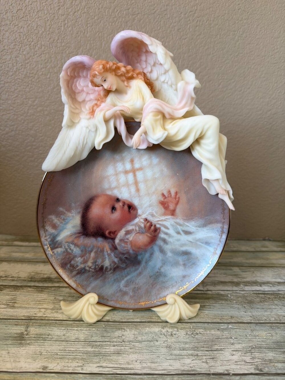 Seraphim Classics God's Treasure Christening Angel Plate Kathryn Fincher NEW